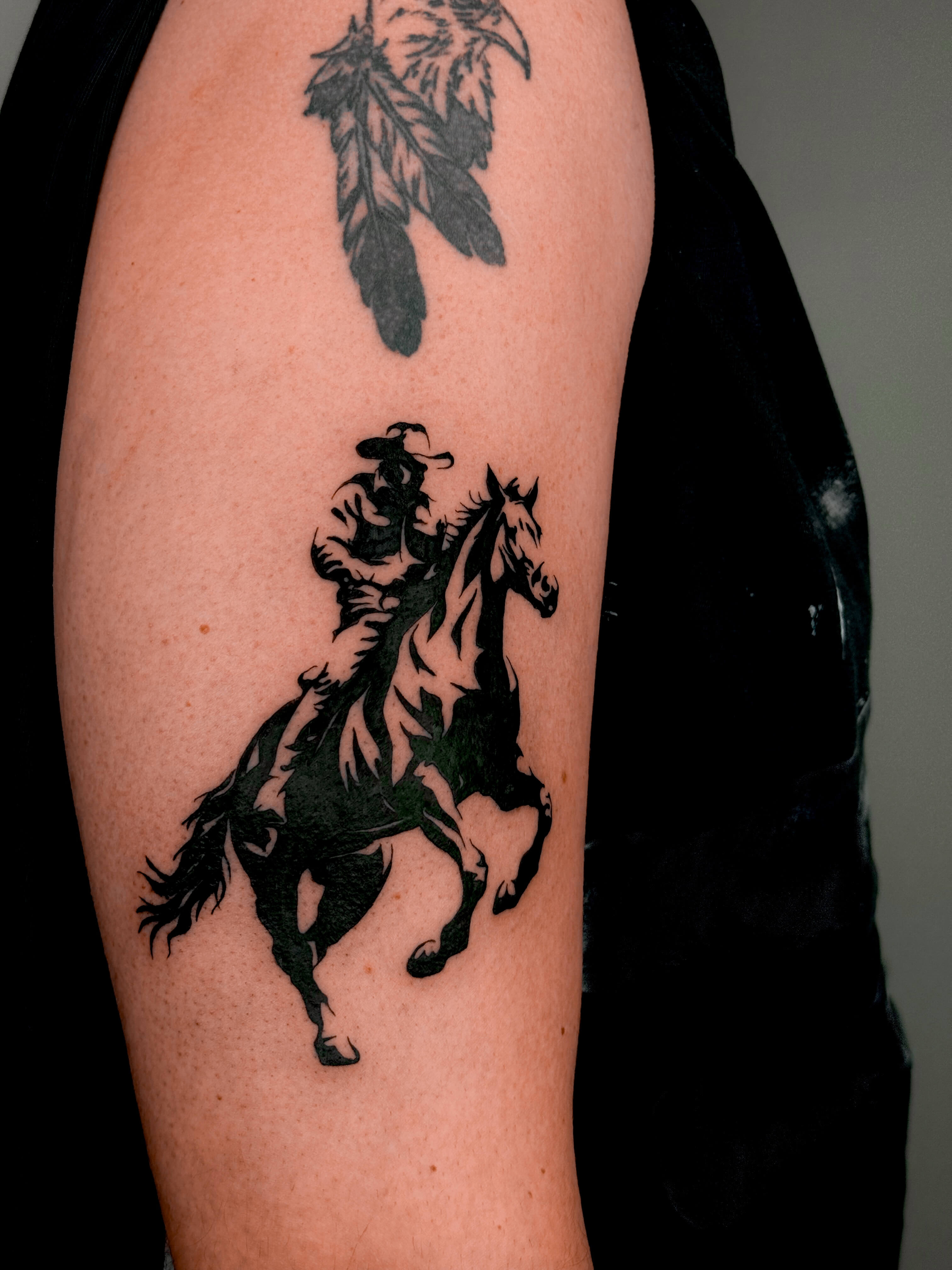 Blackwork horse tattoo